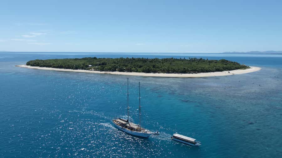 Fiji: Captain Cook Cruises - Island & Reef Day Trip - Arriving at Kadavu Lailai’s white-sand beach