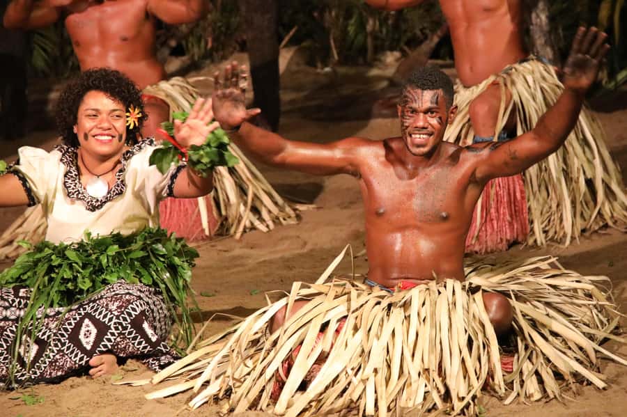Fiji: Sunset River Cruise & Island Fire Dance Experience - The beach bonfire at sunset